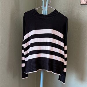 Sonoma Black and White Striped Sweater